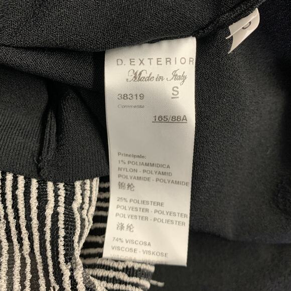 D.EXTERIOR Size S Black White Viscose Blend Contrast Stitch Sleeveless Dress - Picture 6 of 6